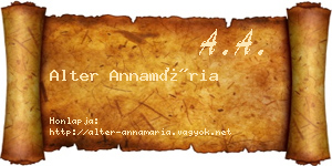Alter Annamária névjegykártya